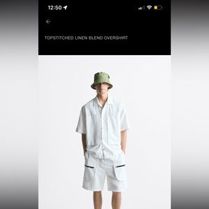 NWT ZARA Men’s Oversized Linen Button Up Shirt. Never worn. Brand new!